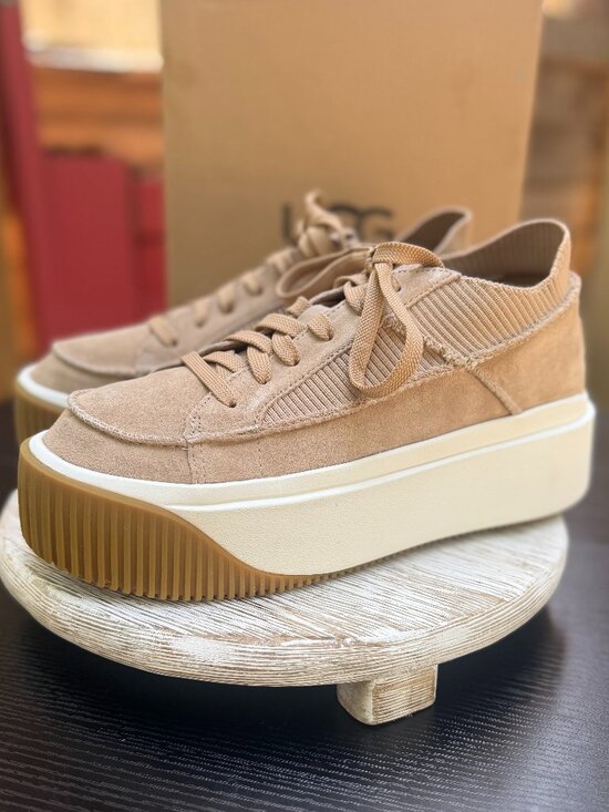 UGG Shoes - UGG EZ-DUZZIT LACE Platform Sneakers Women's 9 Sand Beige Suede Upper Casual New